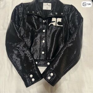 Shiny Black Jacket with Logo